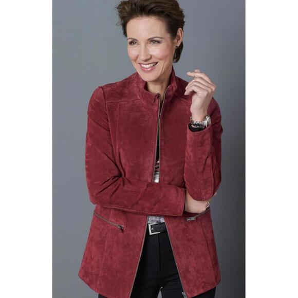 Jackets & Blazers - Damart Authentic Suede Zip Up Jacket, UK 18